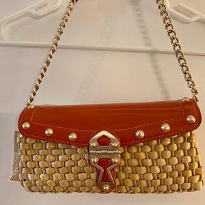 Michael Kors Orange Patent Santorini Shoulder Bag